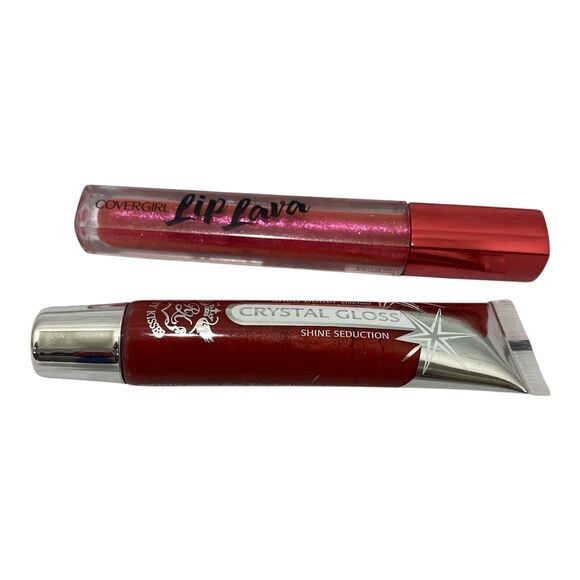 2 Piece Lip Gloss Lot CoverGirl Lychee Lip Lava And Ruby Kiss - Picture 1 of 14